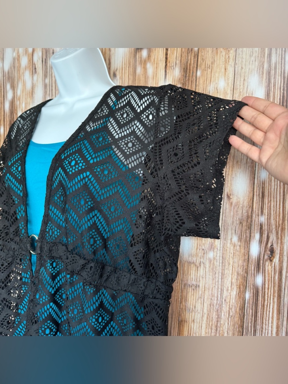 Catalina Black Crochet Style Cover Up - Picture 4 of 7